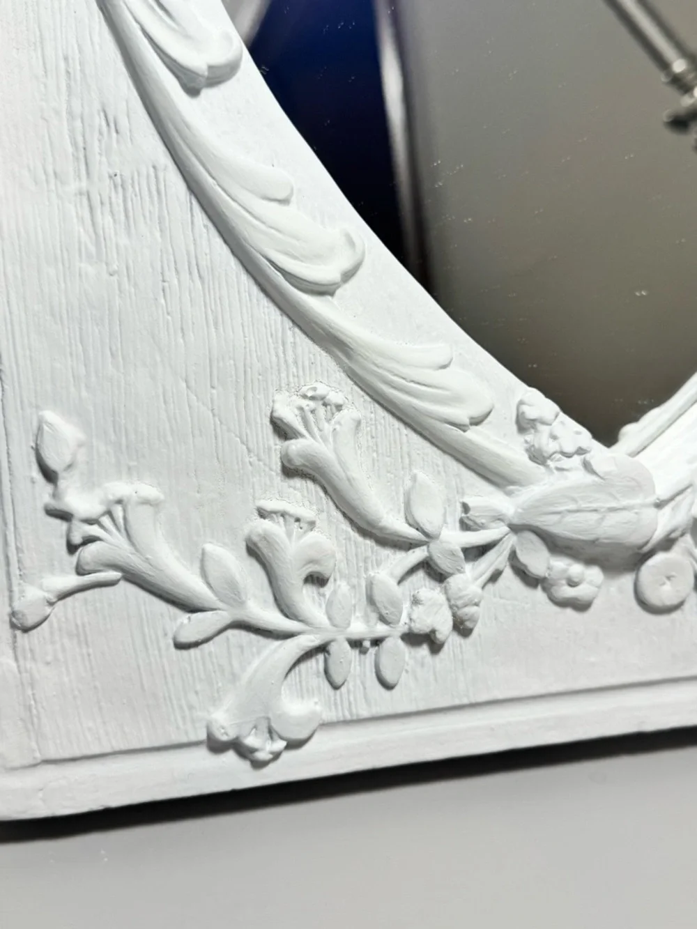 Vintage Hanging Pottery Mirror Cherubs Victorian Shabby Chic